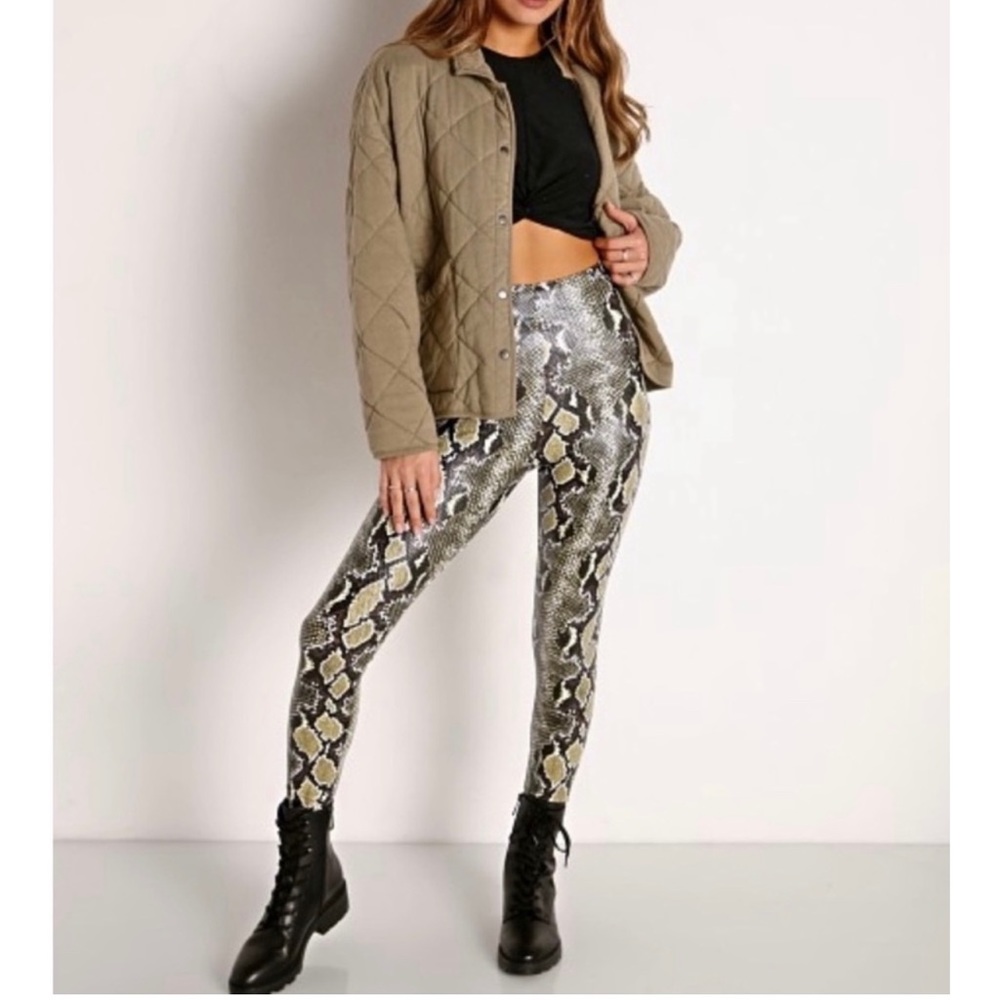 NEW Commando Reptile Embossed Faux Leather Leggings Small